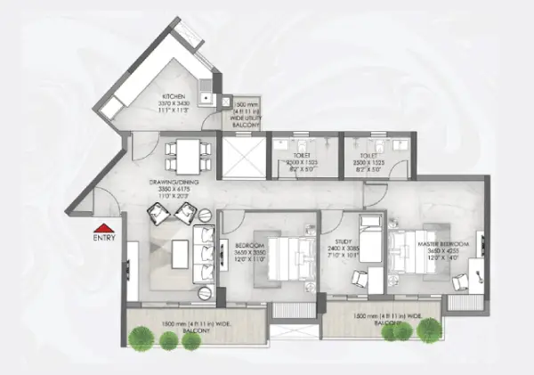 Eldeco Skywalk Floor Plan